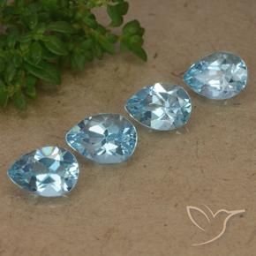 Pedras preciosas de Topázio Céu azul natural de 3.61 ct, Formato de pêra, VVS-VS