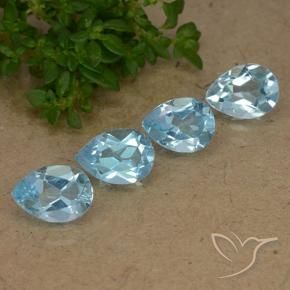 Pedras preciosas de Topázio Céu azul natural de 3.36 ct, Formato de pêra, VVS-VS
