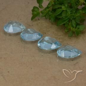 Pedras preciosas de Topázio Céu azul natural de 3.36 ct, Formato de pêra, VVS-VS