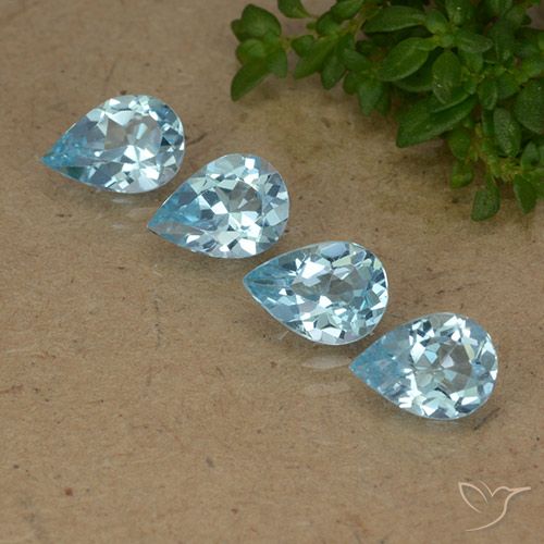 2.68ctw Natural Céu azul Topázio, Formato de pêra, VVS-VS