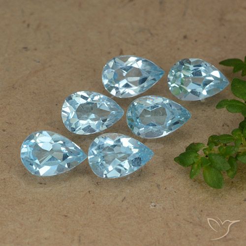 3.11ctw Natural Céu azul Topázio, Formato de pêra, VVS-VS