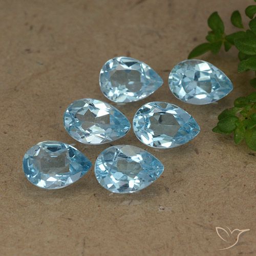 3.28ctw Natural Céu azul Topázio, Formato de pêra, VVS-VS