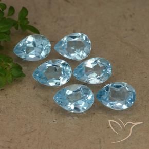 Pedras preciosas de Topázio Céu azul natural de 3.28 ct, Formato de pêra, VVS-VS