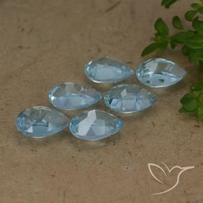 Pedras preciosas de Topázio Céu azul natural de 3.28 ct, Formato de pêra, VVS-VS