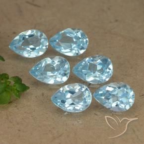 Pedras preciosas de Topázio Céu azul natural de 3.21 ct, Formato de pêra, VVS-VS