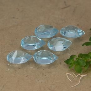 Pedras preciosas de Topázio Céu azul natural de 3.21 ct, Formato de pêra, VVS-VS
