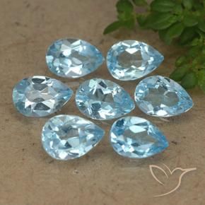 Pedras preciosas de Topázio Céu azul natural de 3.83 ct, Formato de pêra, VVS-VS