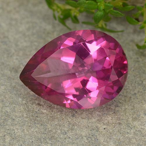 Topázio rosa natural 6,44ct, formato de pêra, VVS-VS