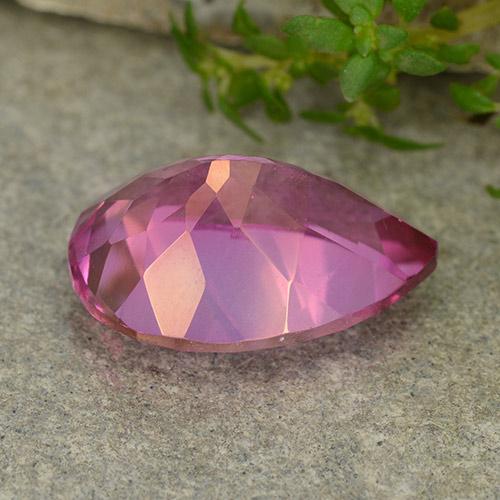 Topázio rosa natural 6,44ct, formato de pêra, VVS-VS