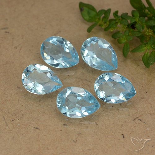 3.87ctw Natural Céu azul Topázio, Formato de pêra, VVS-VS