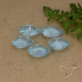 Pedras preciosas de Topázio Céu azul natural de 3.87 ct, Formato de pêra, VVS-VS