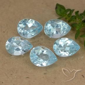 Pedras preciosas de Topázio Céu azul natural de 4.39 ct, Formato de pêra, VVS-VS