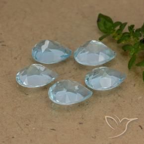 Pedras preciosas de Topázio Céu azul natural de 4.39 ct, Formato de pêra, VVS-VS