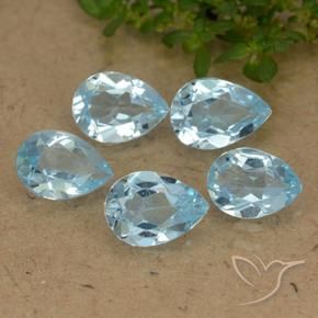 Pedras preciosas de Topázio Azul Suíço natural de 3.82 ct, Formato de pêra, VVS-VS