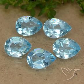 Pedras preciosas de Topázio Céu azul natural de 4.36 ct, Formato de pêra, VVS-VS
