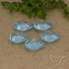 Pedras preciosas de Topázio Céu azul natural de 4.36 ct, Formato de pêra, VVS-VS