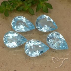 Pedras preciosas de Topázio Céu azul natural de 3.33 ct, Formato de pêra, VVS-VS