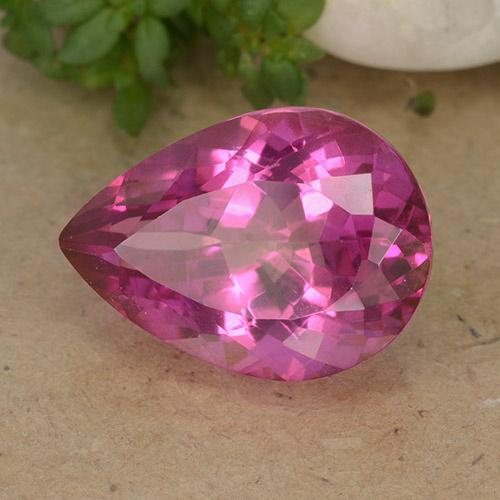 Topázio Rosa médio-escuro Natural 6.73ct, Formato de pêra, VVS-VS