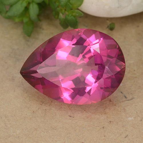 Topázio Rosa médio-escuro Natural 6.20ct, Formato de pêra, VVS-VS