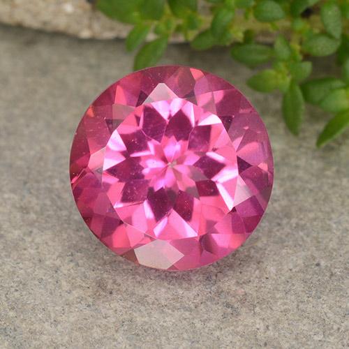 Topázio Magenta Profundo Natural 4.13ct, Corte Redondo, VVS-VS