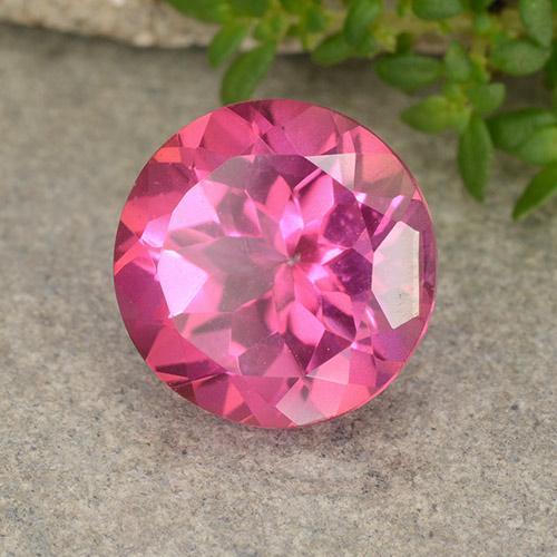 Topázio Magenta Profundo Natural 4.13ct, Corte Redondo, VVS-VS