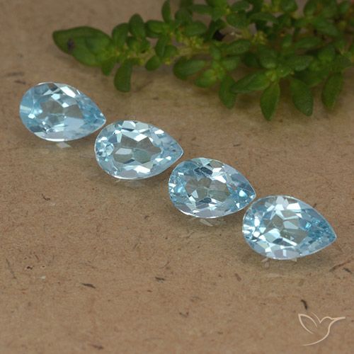 2.12ctw Natural Céu azul Topázio, Formato de pêra, VVS-VS