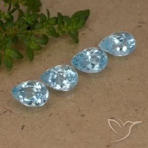 Pedras preciosas de Topázio Azul Suíço natural de 2.22 ct, Formato de pêra, VVS-VS