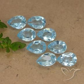 Pedras preciosas de Topázio Céu azul natural de 3.97 ct, Formato de pêra, VVS-VS