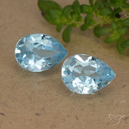 1.70ctw Natural Céu azul Topázio, Formato de pêra, VVS-VS
