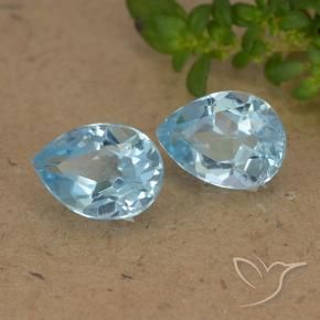 Pedras preciosas de Topázio Céu azul natural de 1.70 ct, Formato de pêra, VVS-VS