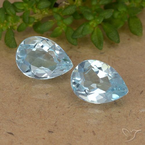 1.62ctw Natural Céu azul Topázio, Formato de pêra, VVS-VS