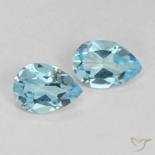 Pedras preciosas de Topázio Céu azul natural de 1.65 ct, Formato de pêra, VVS-VS