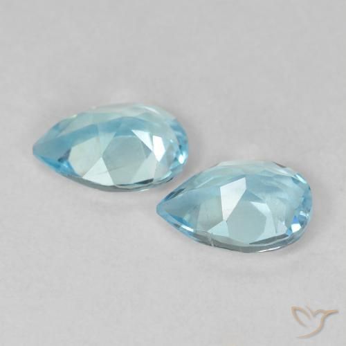 Pedras preciosas de Topázio Céu azul natural de 1.65 ct, Formato de pêra, VVS-VS