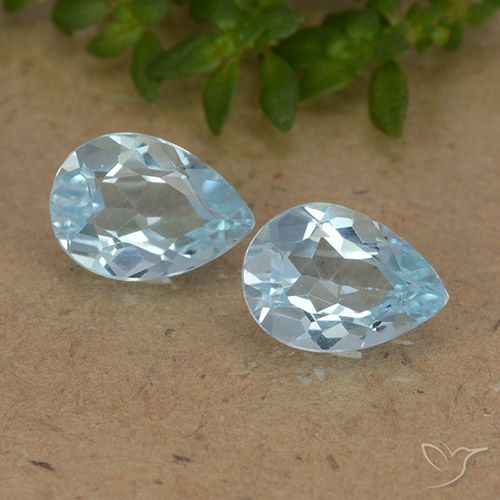 1.54ctw Natural Céu azul Topázio, Formato de pêra, VVS-VS