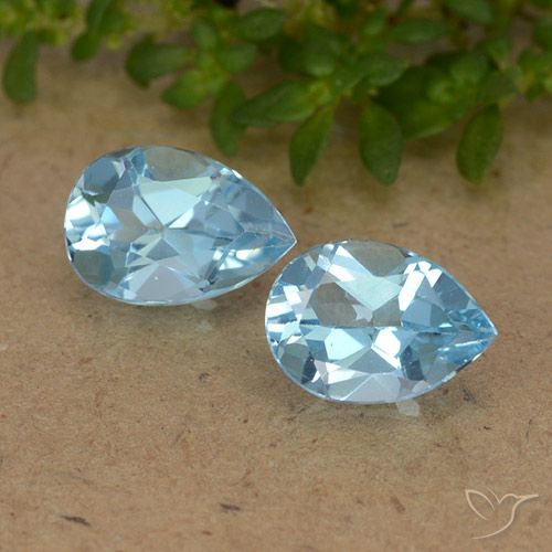 1.77ctw Natural Céu azul Topázio, Formato de pêra, VVS-VS