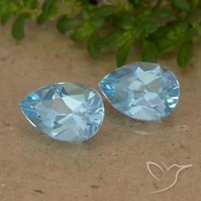 Pedras preciosas de Topázio Céu azul natural de 1.77 ct, Formato de pêra, VVS-VS
