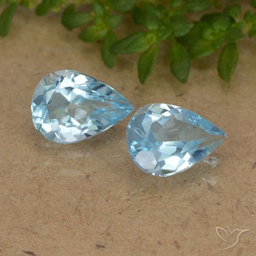 1.53ctw Natural Céu azul Topázio, Formato de pêra, VVS-VS