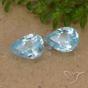 Pedras preciosas de Topázio Céu azul natural de 1.53 ct, Formato de pêra, VVS-VS