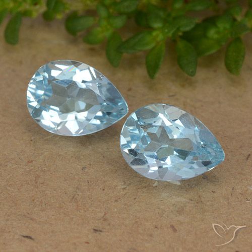 1.77ctw Natural Céu azul Topázio, Formato de pêra, VVS-VS