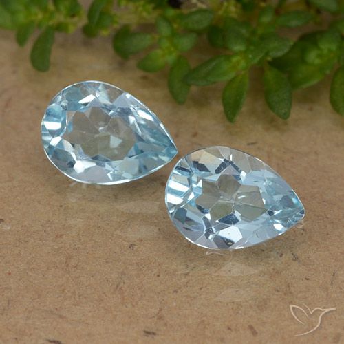 1.82ctw Natural Céu azul Topázio, Formato de pêra, VVS-VS