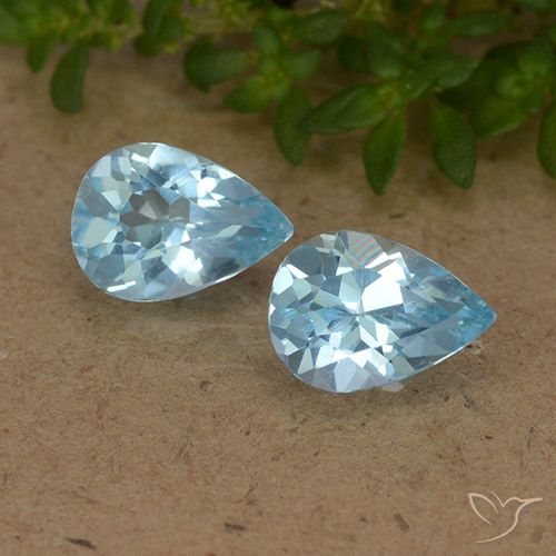 1.49ctw Natural Céu azul Topázio, Formato de pêra, VVS-VS