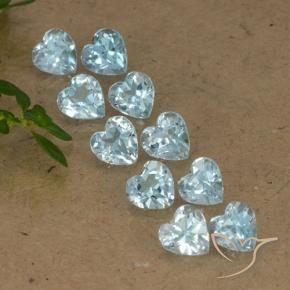 Pedras preciosas de Topázio Céu azul natural de 2.88 ct, Coração, VS