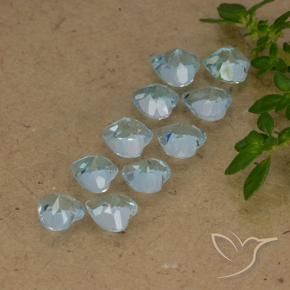 Pedras preciosas de Topázio Céu azul natural de 2.88 ct, Coração, VS