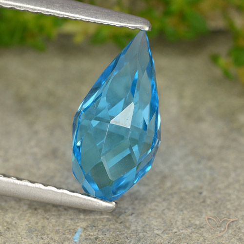 2.66ct Natural Azul Suíço Topázio, Briolette, VVS-VS