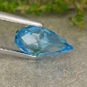 Topázio Azul Suíço Natural 2.66ct, Briolette, VVS-VS