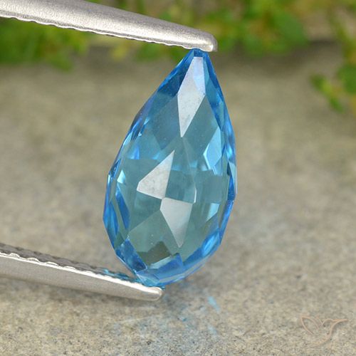 2.72ct Natural Azul Suíço Topázio, Briolette, VS
