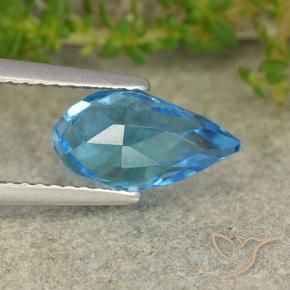 Topázio Azul Suíço Natural 2.72ct, Briolette, VS