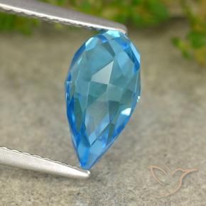 Topázio Azul Suíço Natural 2.72ct, Briolette, VS