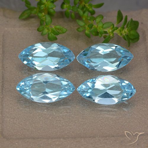 5.25ctw Natural Azul Suíço Topázio, Marquesa, VVS-VS