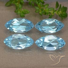 Pedras preciosas de Topázio Azul Suíço natural de 5.25 ct, Marquesa, VVS-VS